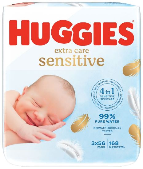 Pilt Huggies niisked salvrätikud Extra Care Sensitive 3x56tk