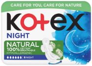 Pilt Kotex hügieeniside Natural 100% Cotton Night 6tk