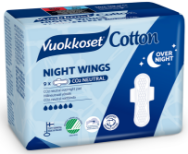 Pilt Vuokkoset hügieeniside Cotton Night Wings 9tk