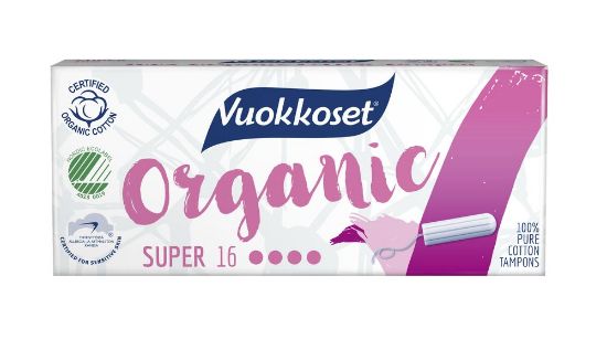 Pilt Vuokkoset tampoonid Organic Super 16tk