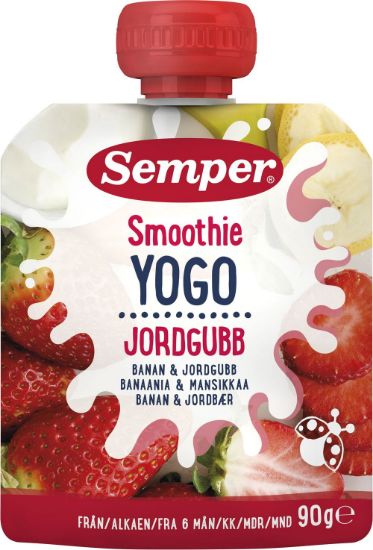 Pilt Semper banaani-maasika jogurtiga smuuti 90g 6k