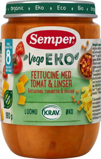 Pilt Semper EKO pastaroog läätsedega purgitoit 8k 190g