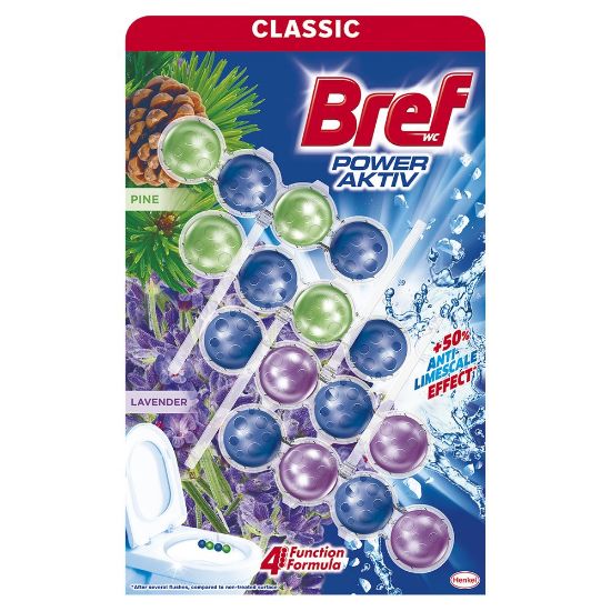 Pilt Bref WC värskendaja Power Aktiv Lavender & Pine 4x50g