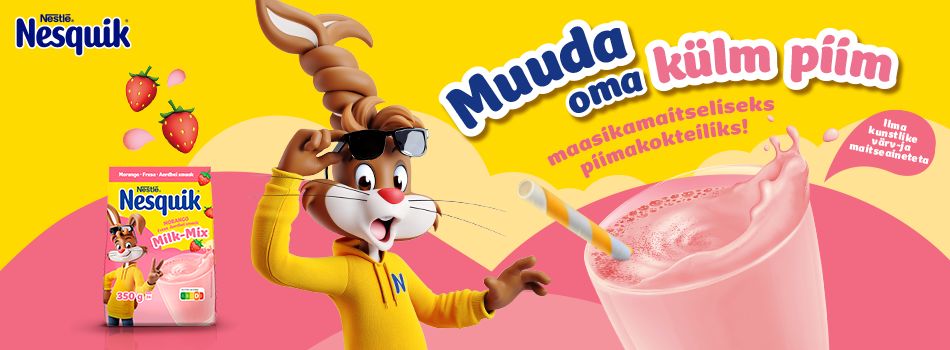 Maasikamaitseline Nesquik lahustuv jook 40% soodsam