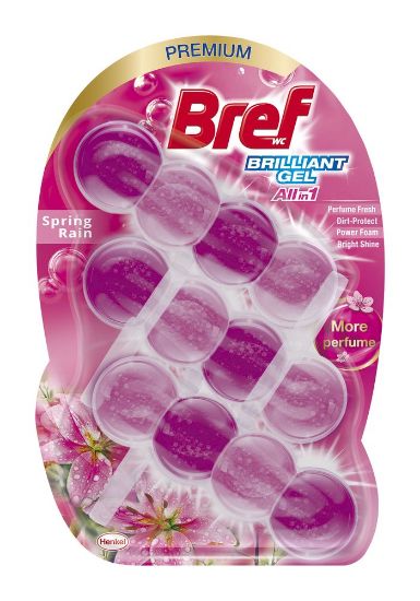 Pilt Bref WC värskendaja BRILLIANT GEL SPRING RAIN 3X42g