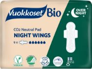 Pilt Vuokkoset hügieeniside 100%Bio Night Wings 9tk