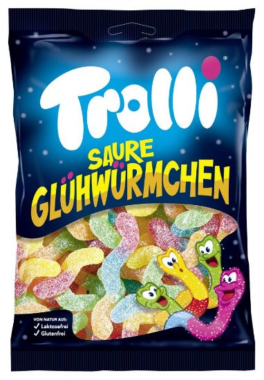 Pilt Trolli kummikommid Sour Glowworms 200g