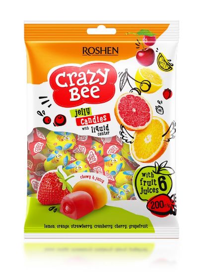 Pilt Roshen želeekommid Crazy Bee puuviljamaitselised 200g