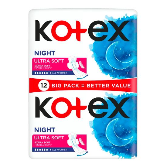 Pilt Kotex hügieeniside Ultra Soft Duo Night 12tk