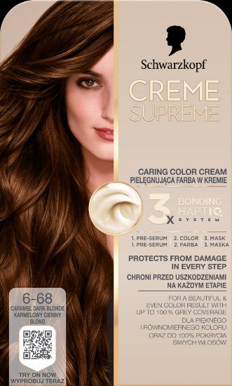 Pilt Schwarzkopf Crème Supreme 6-68 HELE KARAMELLPRUUN