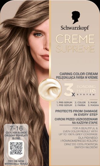 Pilt Schwarzkopf Crème Supreme 7-16 JAHE TUHKBLOND