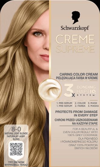 Pilt Schwarzkopf Crème Supreme 8-0 LOOMULIK BLOND