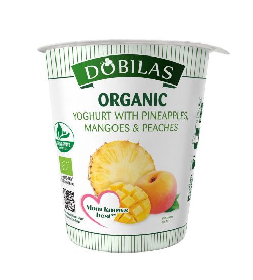 Pilt Dobilas biojogurt ananaasi,virsiku ja mango, 2,5-3,5% 300g