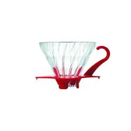 Pilt HARIO V60 koonus klaas punane 01