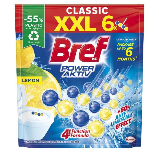 Pilt Bref WC värskendaja mitmikpakk Power Aktiv Lemon 6x50g