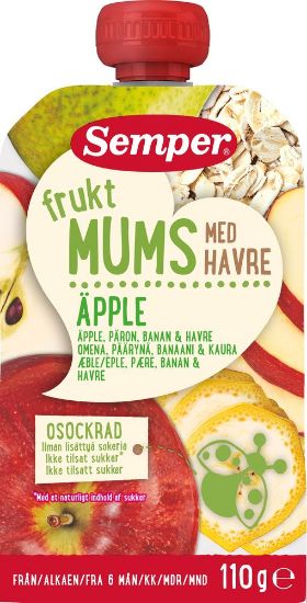Pilt (PARIM ENNE) Semper puuviljapüree Frukt Mums kaera-õuna 6k 110g