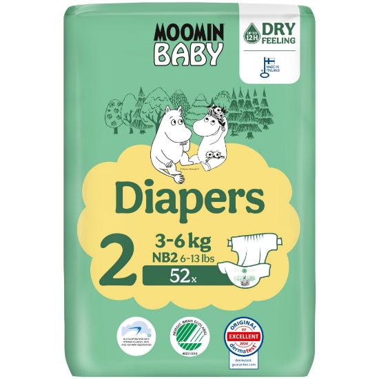 Pilt Moomin Baby mähkmed Nr2 3-6kg 52tk